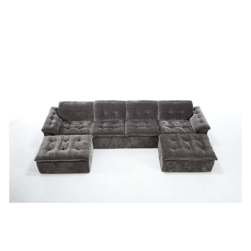 Canapé modulaire en U, 6, Gris