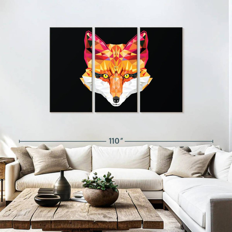 Geometric Fox, 48" H x 74" W