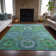 Machine Washable Indoor/Outdoor Xhevrie Teal Rug