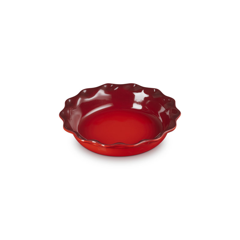 Le Creuset Stoneware Heritage Pie Dish & Fluted Loaf Pan, 9 In. Each, Oyster, Red