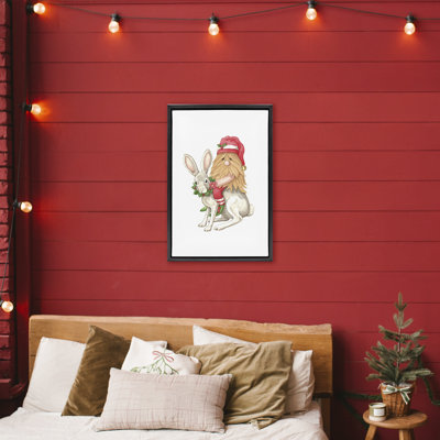 Santa's Elf Riding Rabbit Floating Frame, design by Nancy Overton