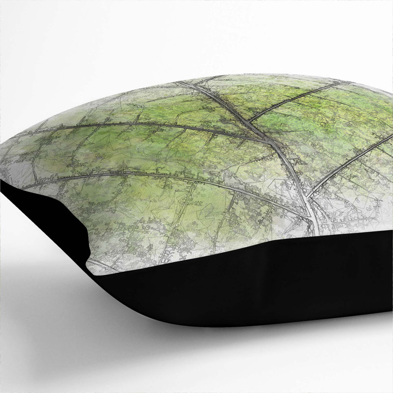 Floral Square Throw Cushion, 55cm H x 55cm W x 20cm D, Black