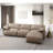 Veata Light Brown Suede Sectional Sofa