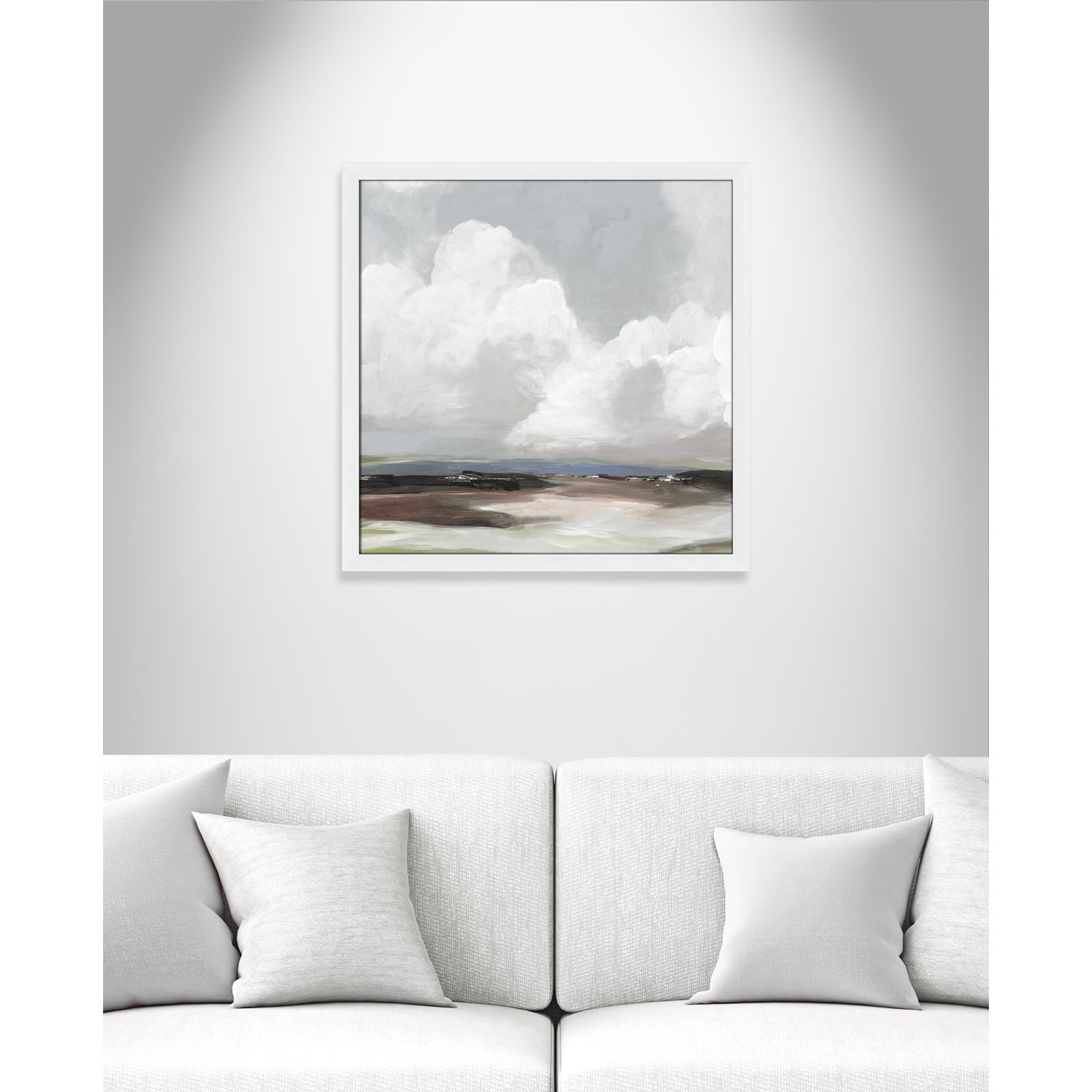 Avron "Morning Air" Painting, 28.5" H x 28.5" W x 1.12" D, White Framed