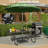 Metal Picnic Tables for Outdoors with Umbrella Hole - Coated Steel Heavy Duty Commercial Grade Table-1505559545