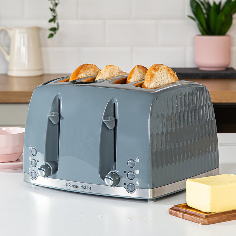 Russell Hobbs 4 Slice Honeycomb Toaster, Grey
