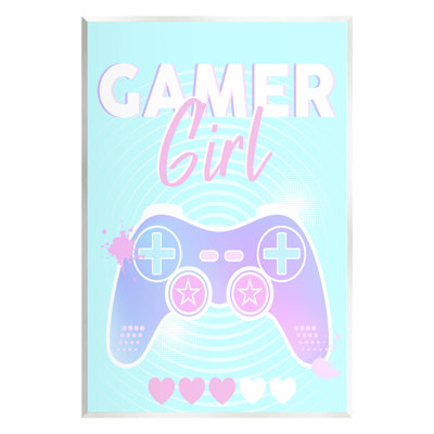Gamer Girl, pastel contrôleur, estampe numérique par Angela Nickeas