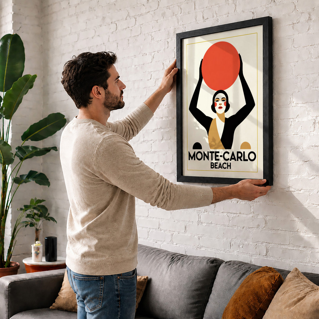 Monte-Carlo Beach Art Deco - Framed Print