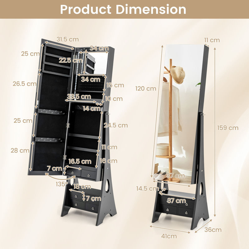 Freestanding Jewelry Armoire