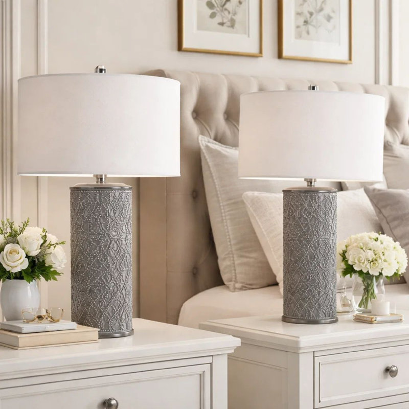 Ensemble de lampes de table 28,5 "gris