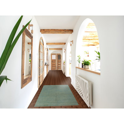 Tapis vert et bleu Gabbeh