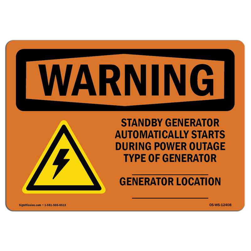 Warning Sign, 12" H x 18" W x 0.1" D