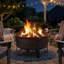 Banesa 29" Round Wood-Burning Bronze Finish Steel Fire Pit Bowl with Spark Screen and Poker-640089335