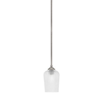 Zilo Stem Hung Mini Pendant Shown In Dark Granite Finish With 5" Glass