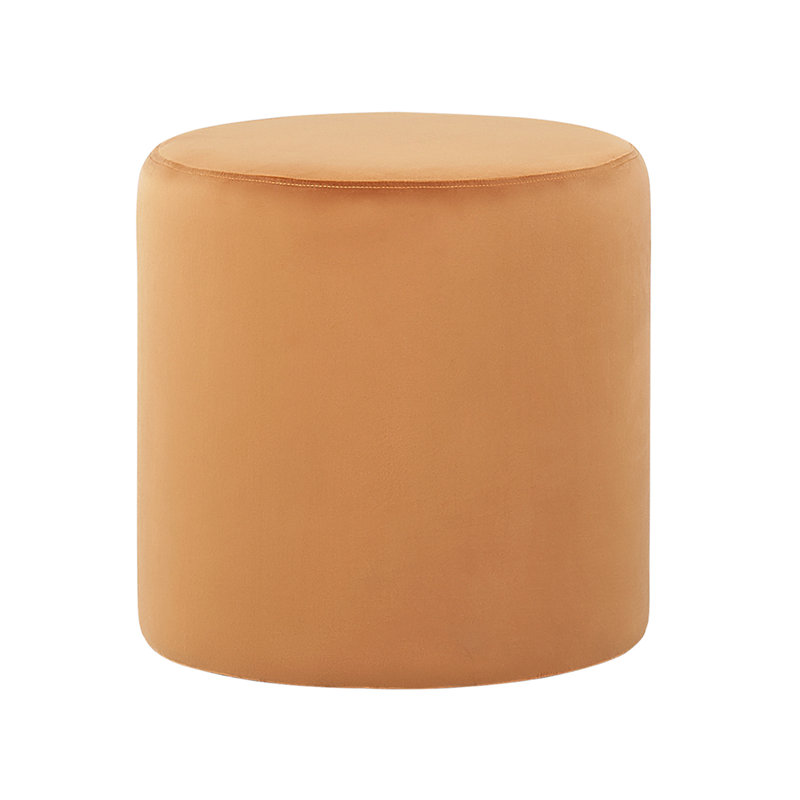 Nehemiah 47cm Wide Velvet Round Pouf Ottoman