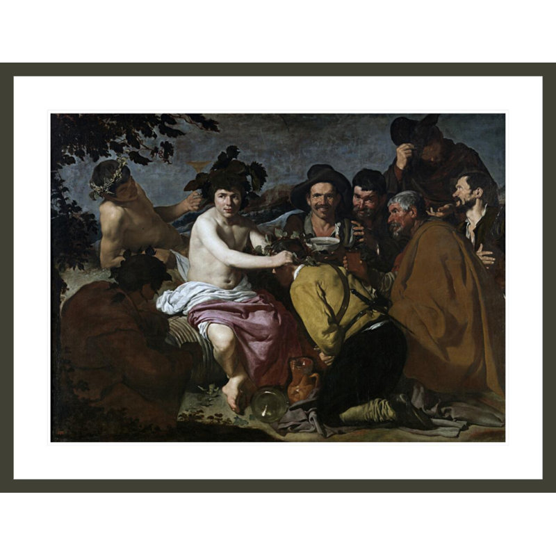 Le triomphe de Bacchus (Los Borrachos The Topers) par Diego Velázquez, impression giclée encadrée, 32.09" H x 41.5" W
