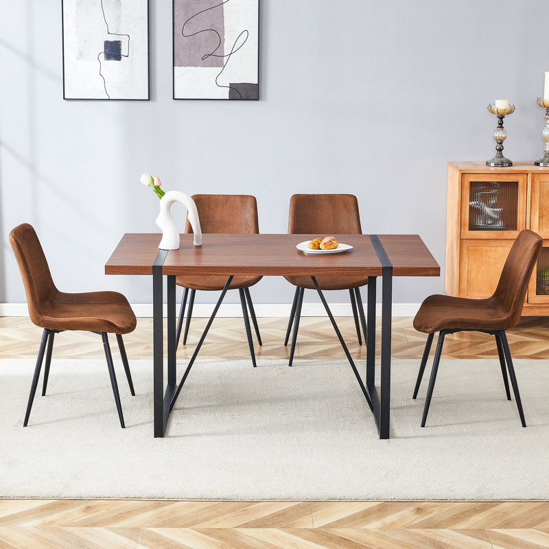 Rectangular Pedestal Dining Table Set, 5