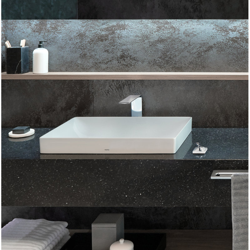Ceramic Rectangular Vessel Bathrroom Sink with Overflow