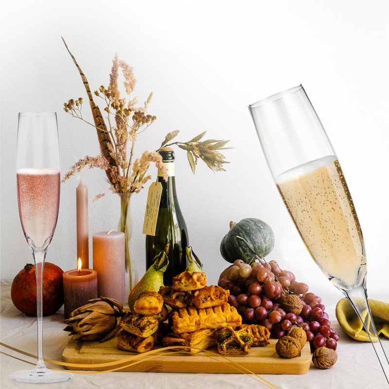 Luxurious Lead-Free Crystal Champagne Flutes Set of 6