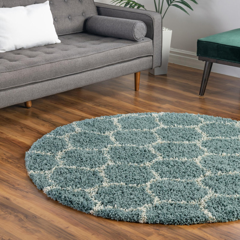 Geometric Indoor Rug, Round 7'10"