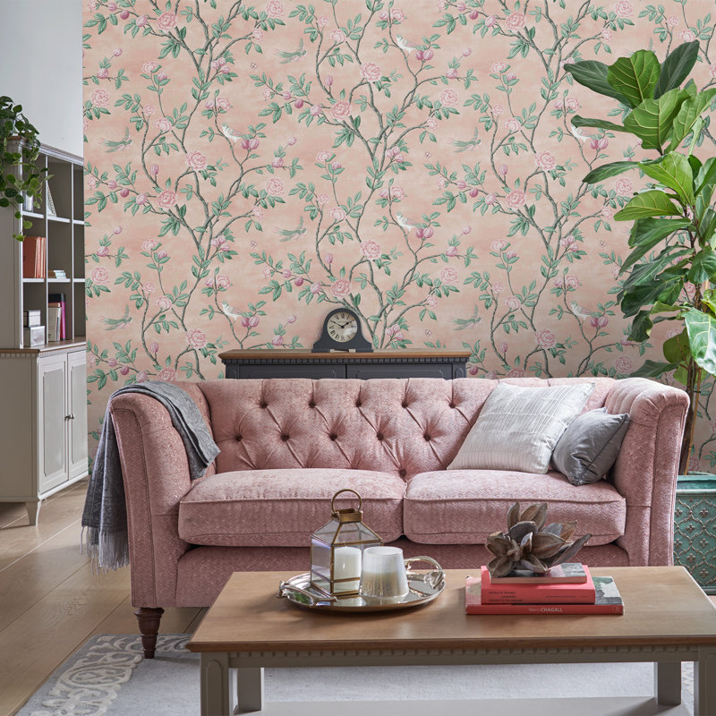 Laura Ashley Eglantine Wallpaper Roll, Blush