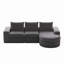 Canapé modulaire courbé en osier de 99 po avec méridienne Boneless, sans assemblage requis-1716948054