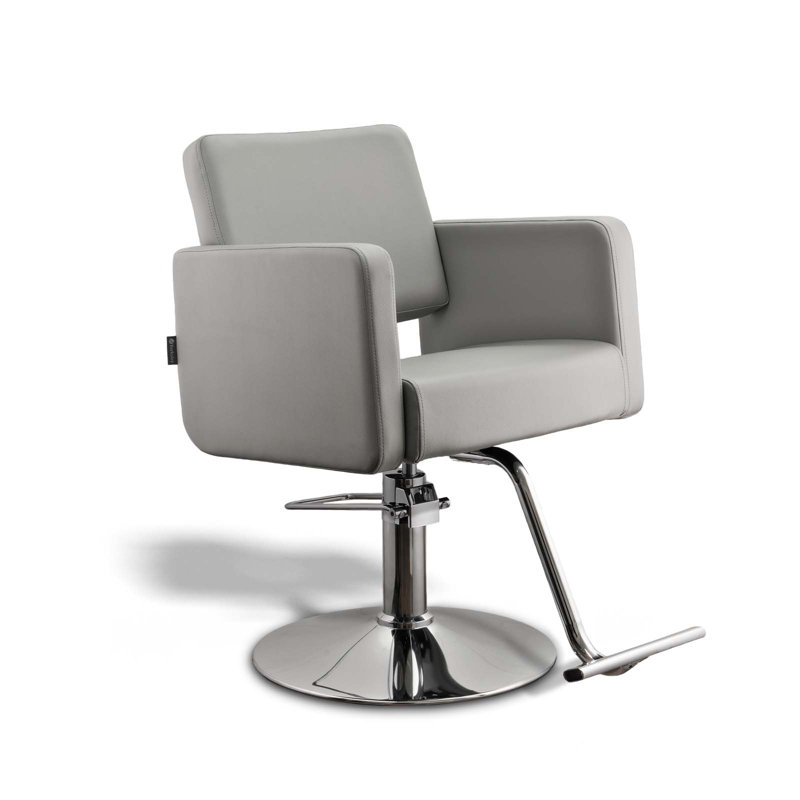 Fauteuil de salon en similicuir Hantz, Gris