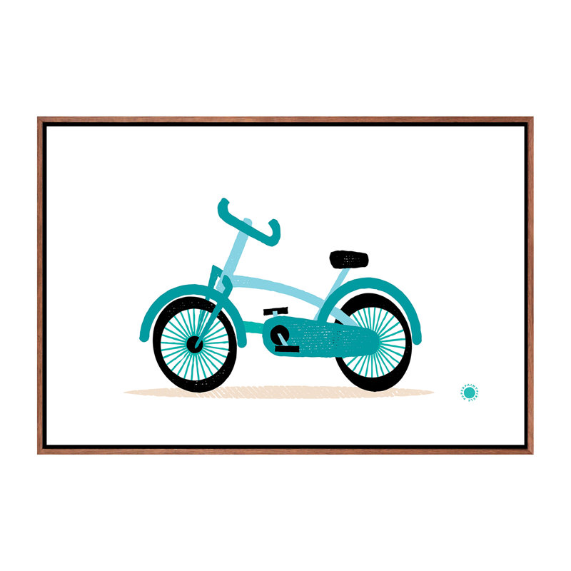 Vélo - imprimé, Pas de tapis, Toile avec cadre brun, H 18 po x l 26 po x P 1,5 po