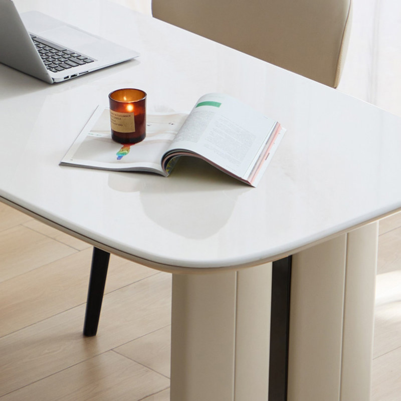 Light Luxury Rock Plate Dining Table Sets., 29.72"H x 62.99"L x 31.5"W