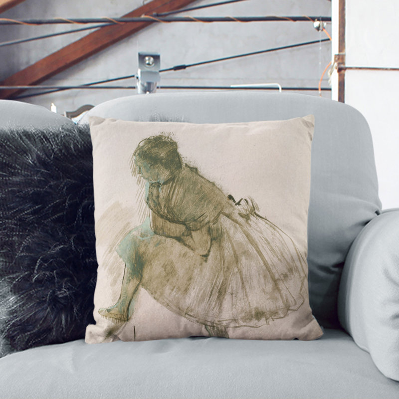 Study Of A Ballet Ballerina Dancer Vol.2 Square Throw Cushion, 55cm H x 55cm W x 20cm D, Black