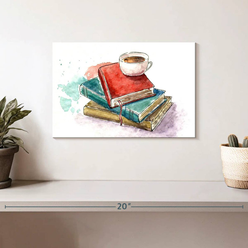 Café Kerner sur les livres, H 8 po x l 12 po