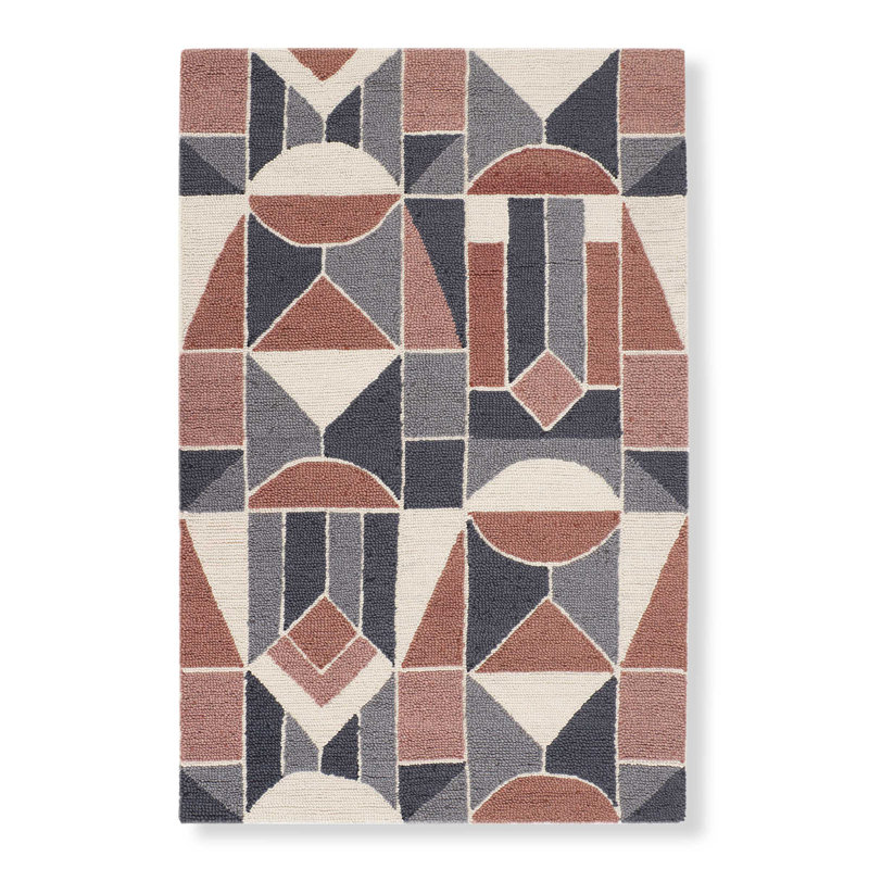 Sweater Weather Wool Geometric Area Rug in Blue/Brown/Ivory, Rectangle 10' x 14'