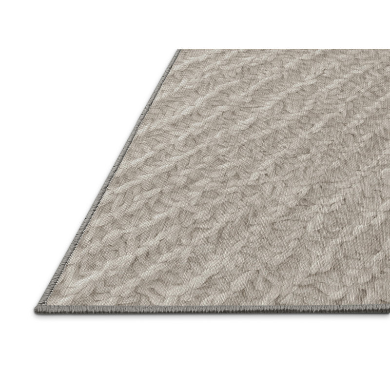 Machine Washable Gray Area Rug GSIX03607, Rectangle 5' x 7'