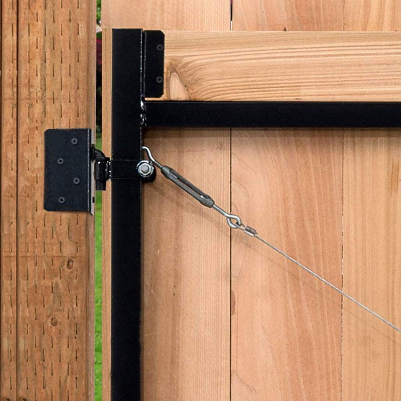Adjust-A-Gate Small Black Powder Coated Steel Anti-Sag Gate Kit