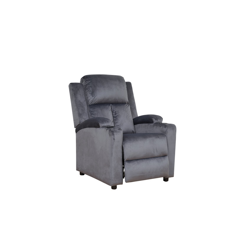 Cunane 31.5'' Wide  Recliner with 2 Cup Holder, Dark Gray Polyester