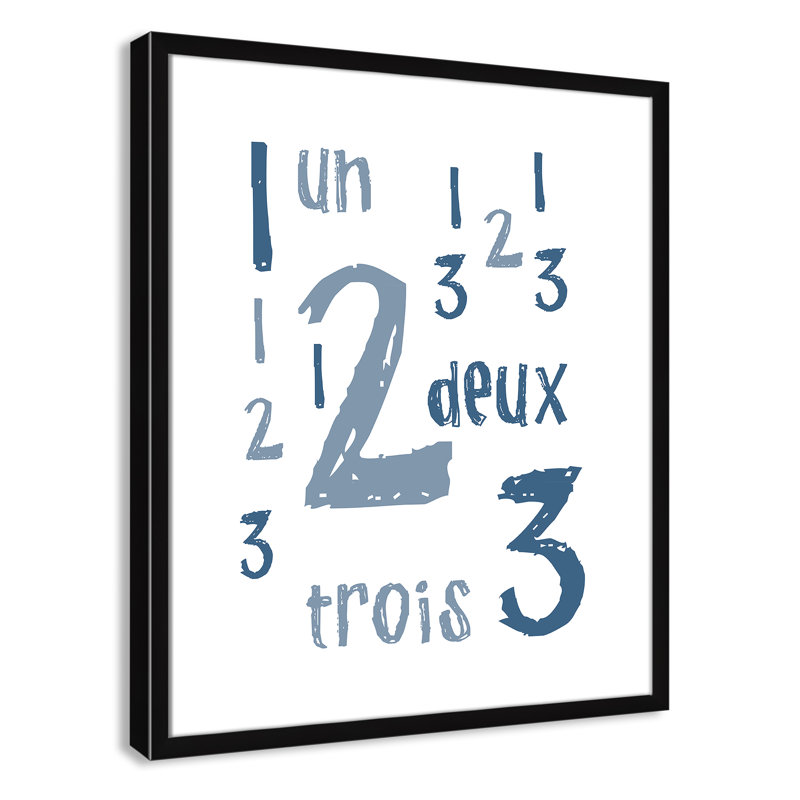 Impression sur papier français, H 24,5 po x l 20,5 po x P 1,18 po, Encadré de boîte noir