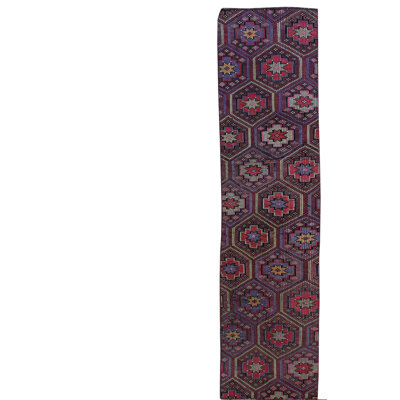 Tapis de couloir unique en laine noué à la main de style années 2000 de 2 pi 6 po x 9 pi 7 po Jijim