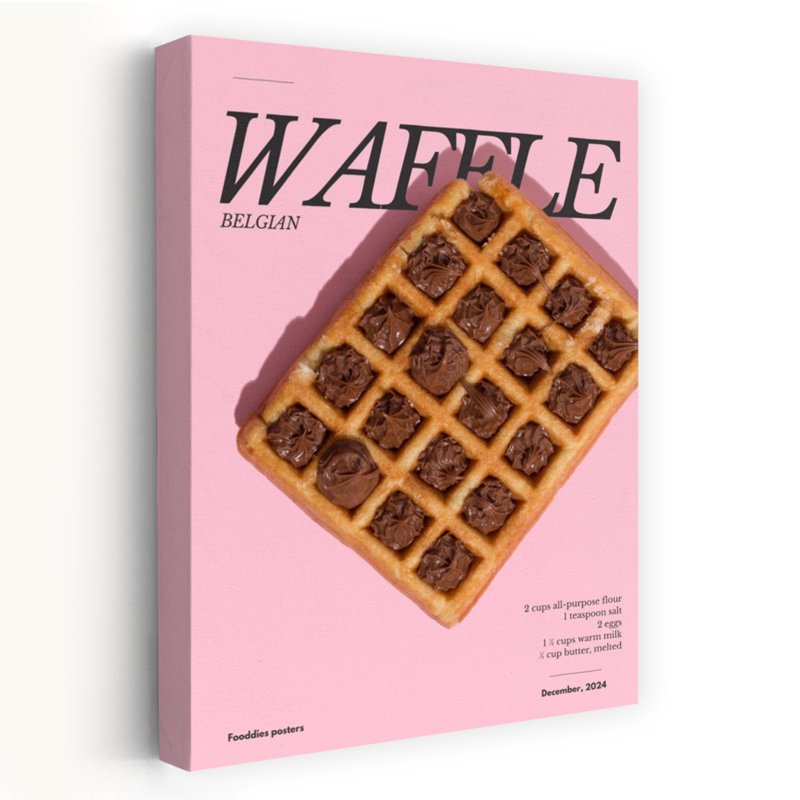 Art mural contemporain Sweet Sweet Waffle, H 36 po x l 24 po