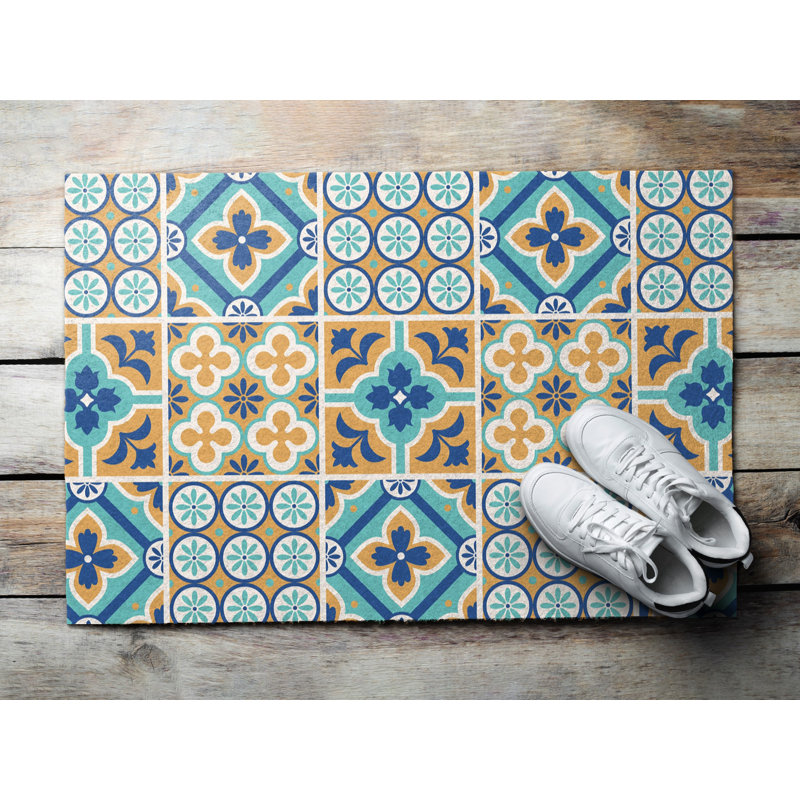 Non-Slip Geometric Outdoor Doormat