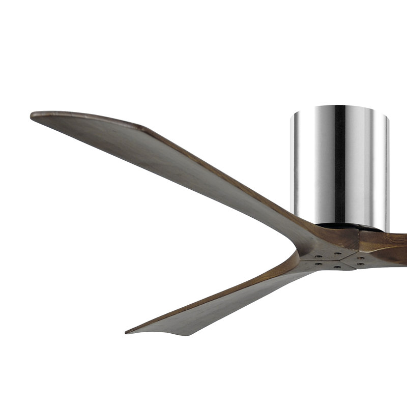 Ventilateur de plafond à 3 pales Olivier, Chrome poli, Ton noyer, 60"