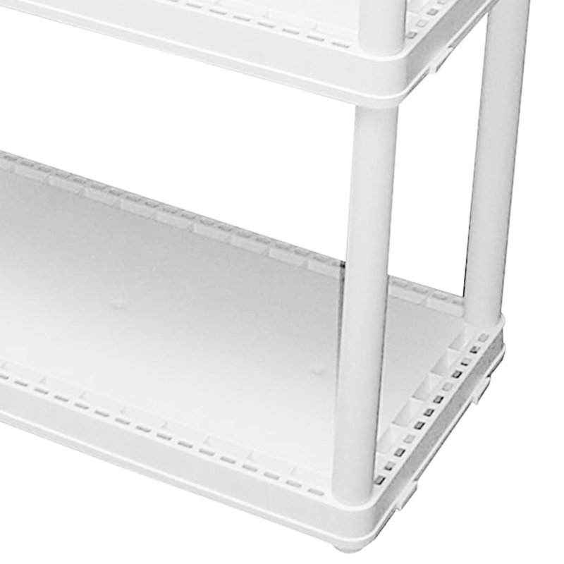 Gracious Living 3 Shelf Fixed Height Light Duty Storage Unit, Black (3 Pack), White