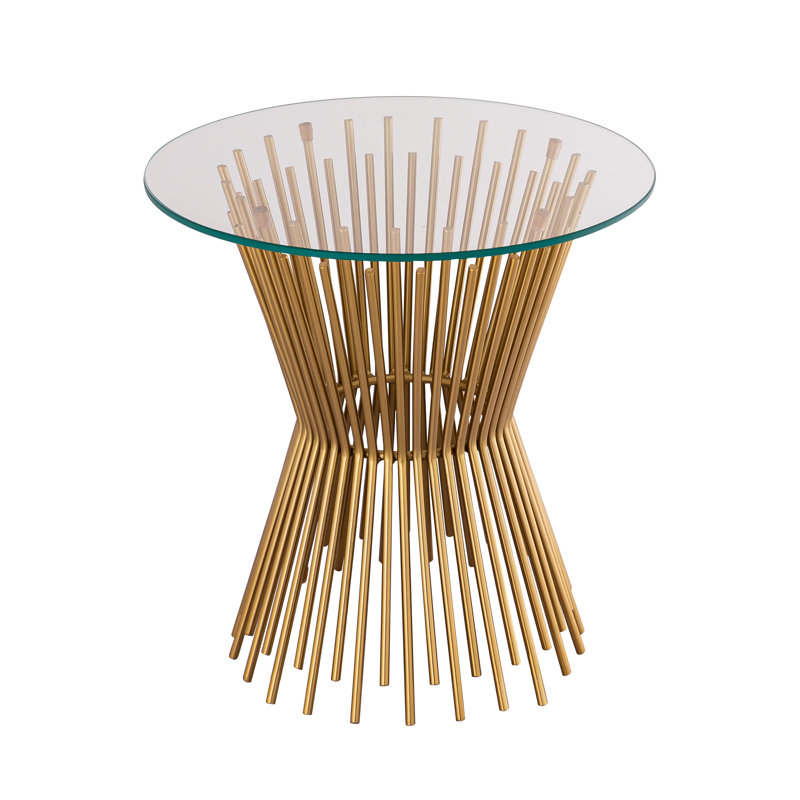 Table de bout en verre à piédestal
