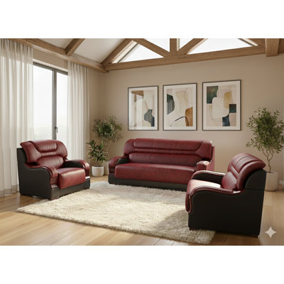 Shamina 3 - Piece Genuine Leather Living Room Set by Orren Ellis