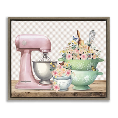 Art floral sur toile florale de cuisine Vichy par Nicole DeCamp