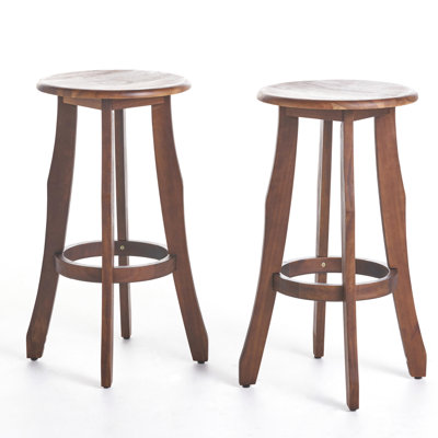 Dark Gray Wood - 16 Inches Wide Seat, Of 2 For Patio Rustic 30 Seat Height