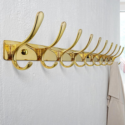 Stainless Steel Wall Mounted Required 10 - Hook Wall Mounted Coat Rack