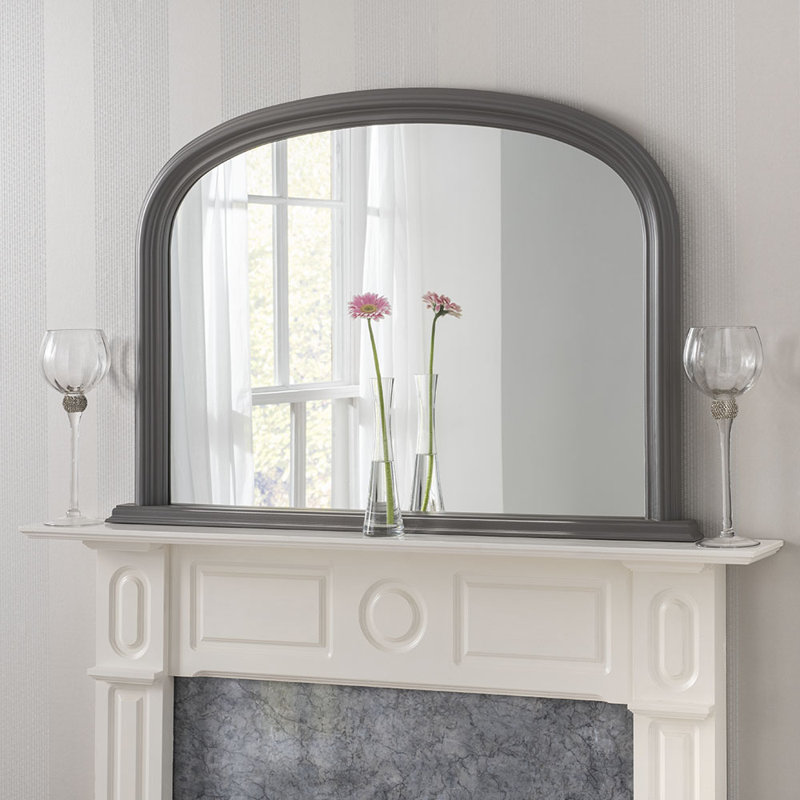 Lynn Arched Overmantle Mirror, Dark Grey