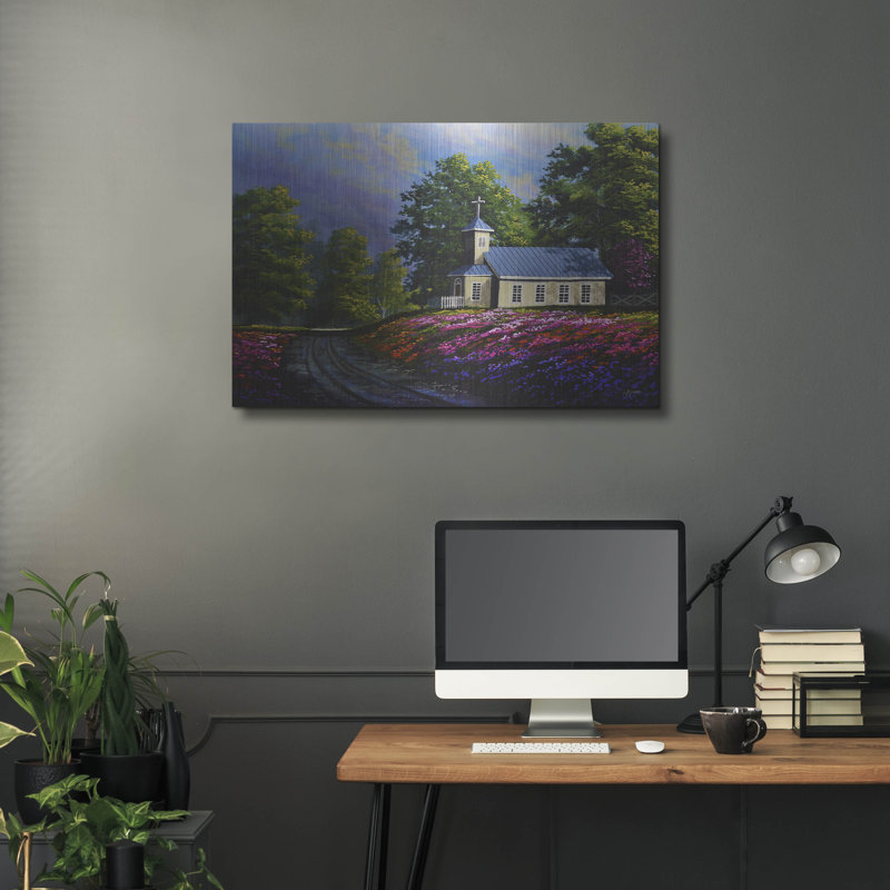 August Grove «Glorious Springtime» par Gary Adams, art mural en métal, 16 po x 12 po, H 24 po x l 36 po
