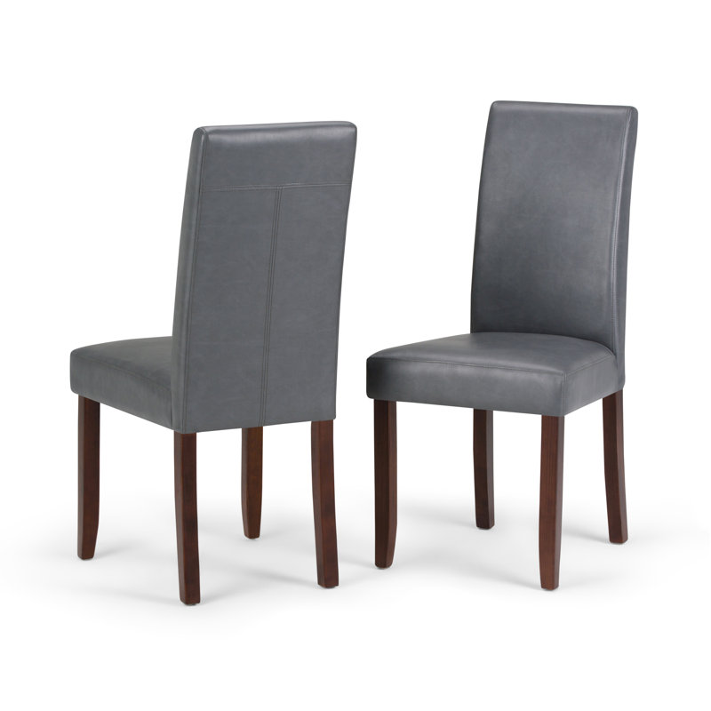 Acadian Andover Upholstered Parson Dining Chair with Tufted Backrest and Solid Wood Frame, Stone Grey