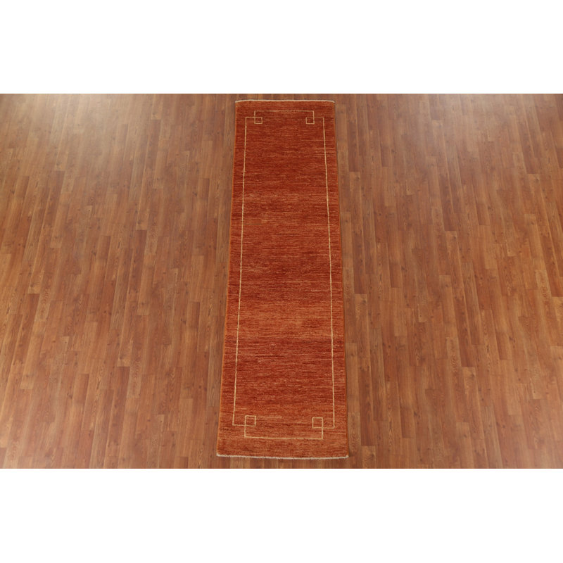 Orange Gabbeh Runner Rug 3x9